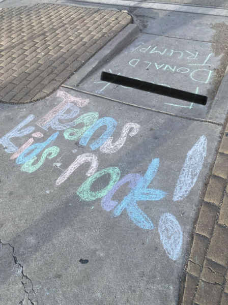 On  January 28, 2025, chalk was used to write statements in favor of the protest for trans and black lives matter flags in DHS, just outside school property. This was the same night as the board meeting where board members were deciding whether or not to keep these flags inside school classrooms. The statements also connected with Trump’s new DEI (Diversity, equity, inclusion) order, ending the three-year diversity, equity and inclusion goals, stopping all external diversity-focused surveys, and evolving "Supplier Diversity" team to "Supplier Engagement."